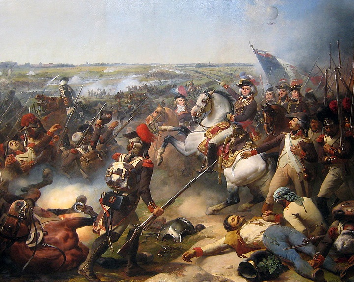 Battle of Fleurus, French army defeats the First Coalition, June 26th, 1794 (Jean Baptiste Mauzaisse) (1784–1844) Musée National du Château et des Trianons, Versailles, MV 2748